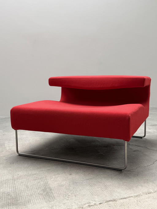 Patricia Urquiola for Moroso "Lowseat" armchair Kvadrat fabric red, Italy 1990s