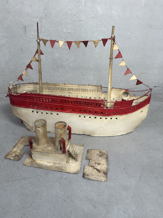 Image 1 of Brutalist 'steamer' model boat - Emmanuel Hiel