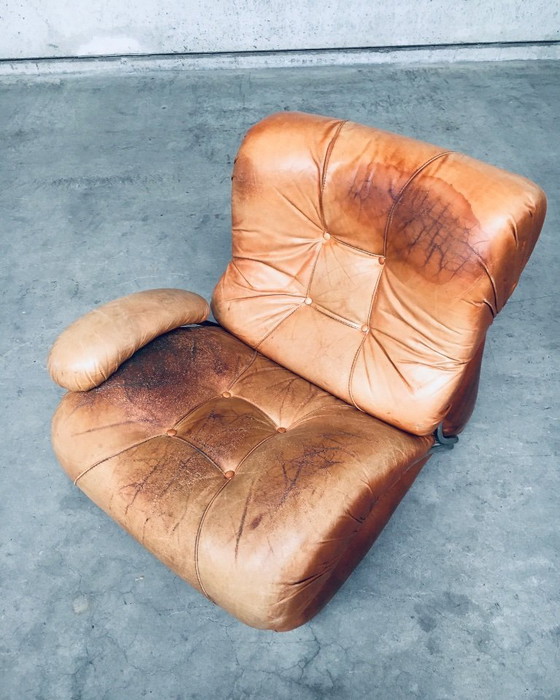 Image 1 of Midcentury Modern Italian Design 'COROLLA' Leather Sectional Sofa by I.P.E. Italy 1970's