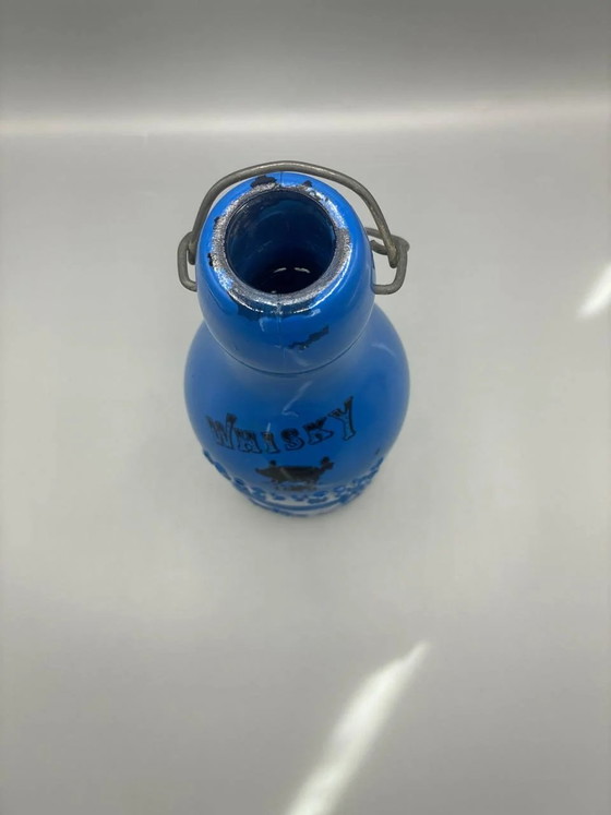Bottiglia vintage blu con tappo a cerniera per whisky al latte, decorazione retrò – Bicchieri e caraffe, Glass (photo 3 of 7)