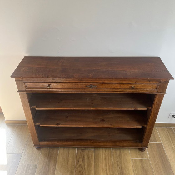 Image 1 of Offenes Sideboard/Vitrinenschrank aus Eiche im Landhausstil, 1930/50