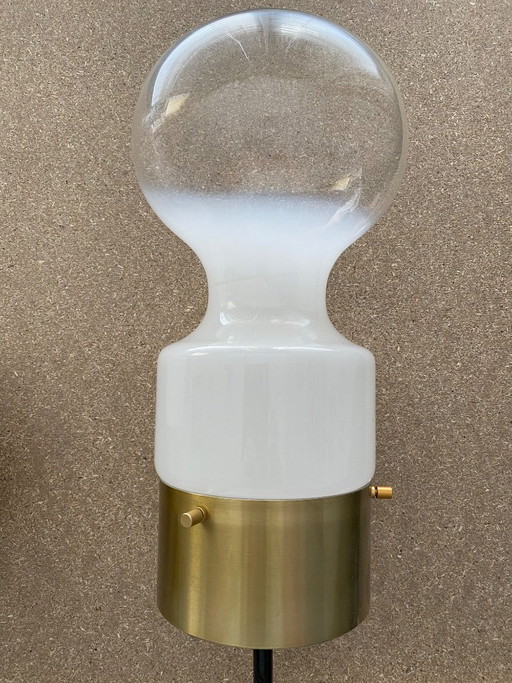 4 lampes vintage en verre et laiton par Van Raak Amsterdam – hanglampen, Glass, Brass