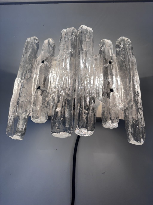 Brutalist Kalmar ‘Ice Block’ Wall Lamp Design Classic – wandlampen, Glass, Metal