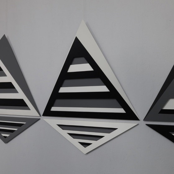 Image 1 of Eef de Graaf – Geometrische Wandskulptur (Triptychon), Niederlande, 1980er