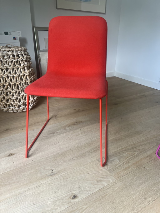 Lensvelt THIS 141 chaise acier chromé/laine empilable (52x51x81x45) by Richard Hutten