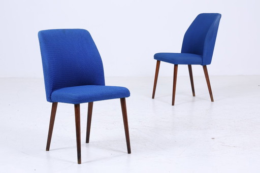 2 Vintage Esszimmerstühle aus den 60ern | Mid Century Stoff Stuhl 70er Jahre | Küchenstuhl Holz #05-86