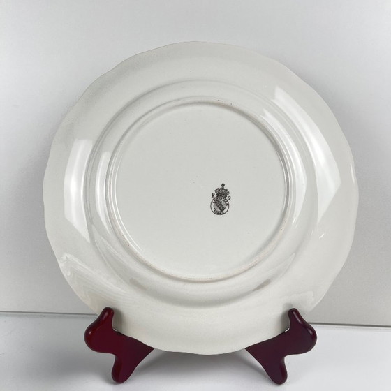 Image 1 of Set van 6 KG Luneville dinerborden – Straatlantaarnpatroon
