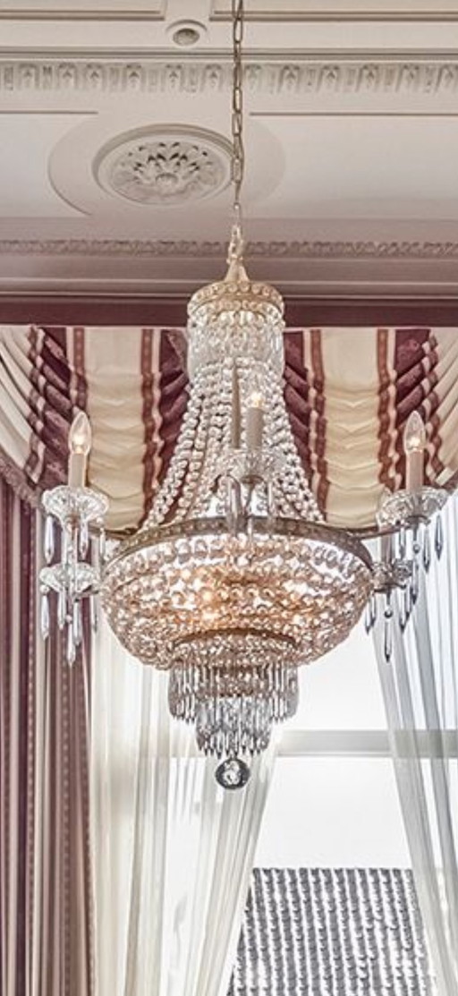 Antique Empire crystal chandelier from around 1900