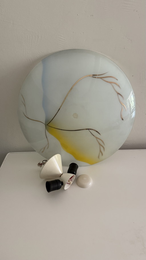 Vintage Ceiling Light 1950s/1960s Glass – plafondlampen, Plastic