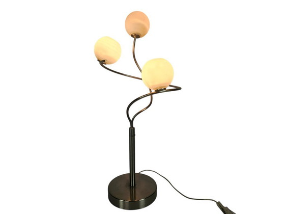 Image 1 of Table lamp - Stainless steel - Opaline - Space Age - 90s
