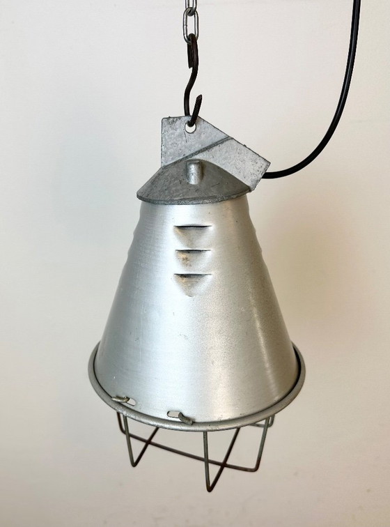 Image 1 of Grey Industrial Aluminium Cage Pendant Lamp, 1970s