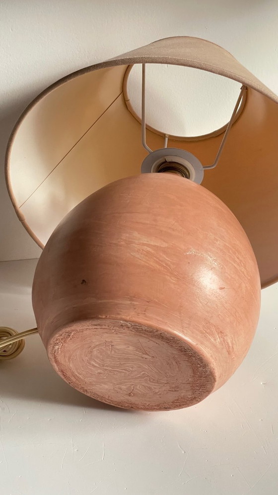 Vintage handgemaakte terracotta lamp – Tafellampen, Textile (photo 7 of 21)