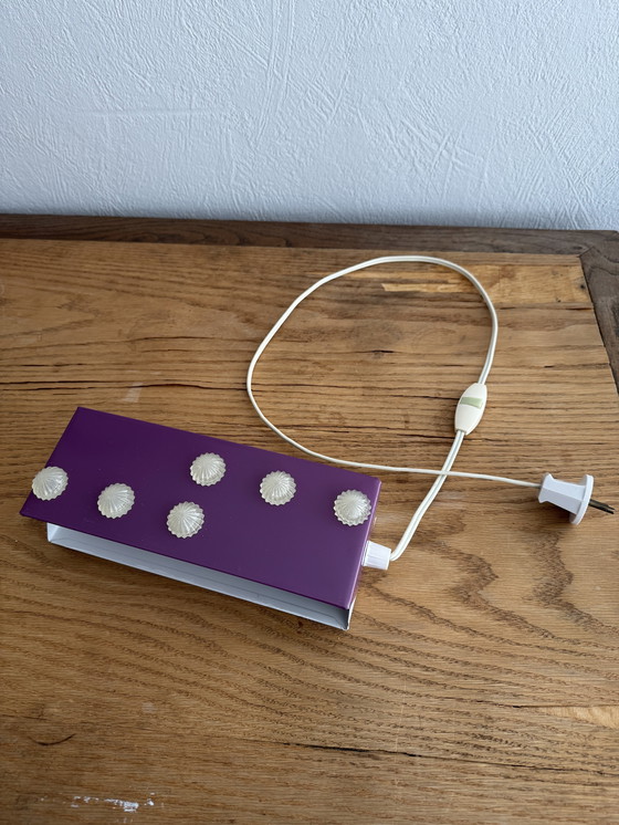 Image 1 of Lampe de chevet vintage violette avec étoiles en plastique, années 1970
