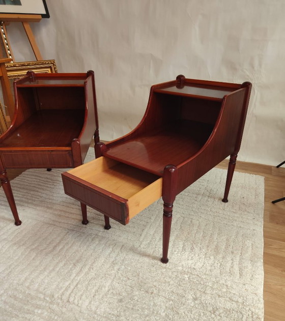 Paire de tables de chevet danoises scandinaves vintage en acajou – années 50 – Tables de nuit, Wood (photo 3 of 5)
