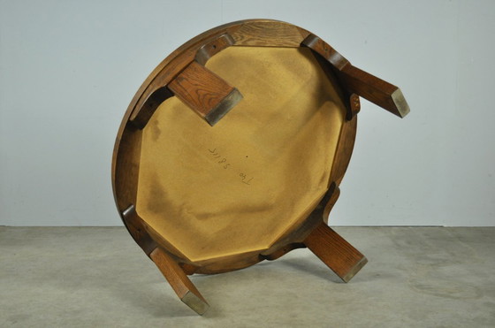 Image 1 of Vintage round wooden coffee table with ceramic tiles by Danish Ebbe Sørensen, 1970s