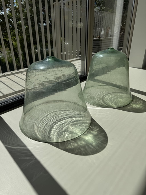 Set van 2 grote glazen lampen – hanglampen, Glass
