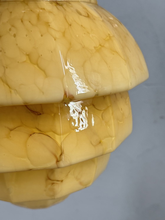 Image 1 of Lampada a sospensione marmorizzata Art Déco