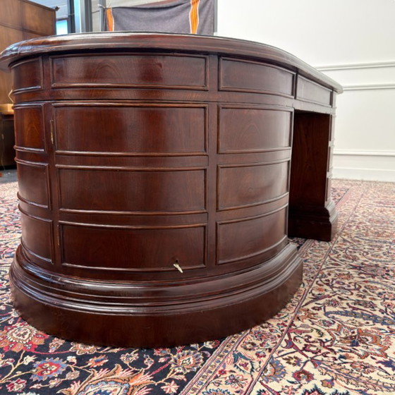 Grande Scrivania Ovale Classica Inglese – Scrivanie, Wood, Brass (photo 7 of 20)