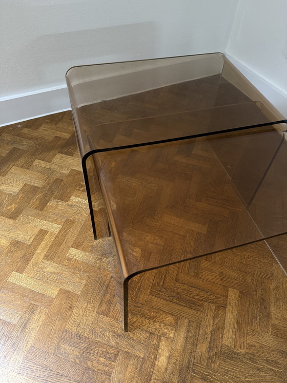 Image 1 of 3x Beistelltisch plexi verre fumé