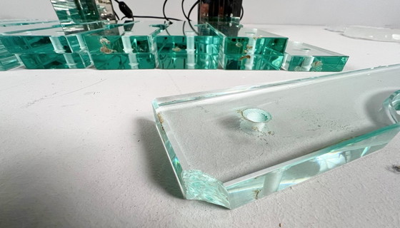 Image 1 of Set van 2 tafellampen/glasobjecten van Giorgio Reggiori voor Gallotti & Radice, jaren 1960, Italië