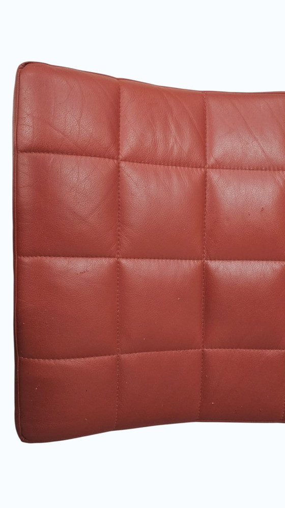 Image 1 of Sofá de 2 plazas Leolux Volare con otomana – Piel roja – Diseño de Jan Armgardt