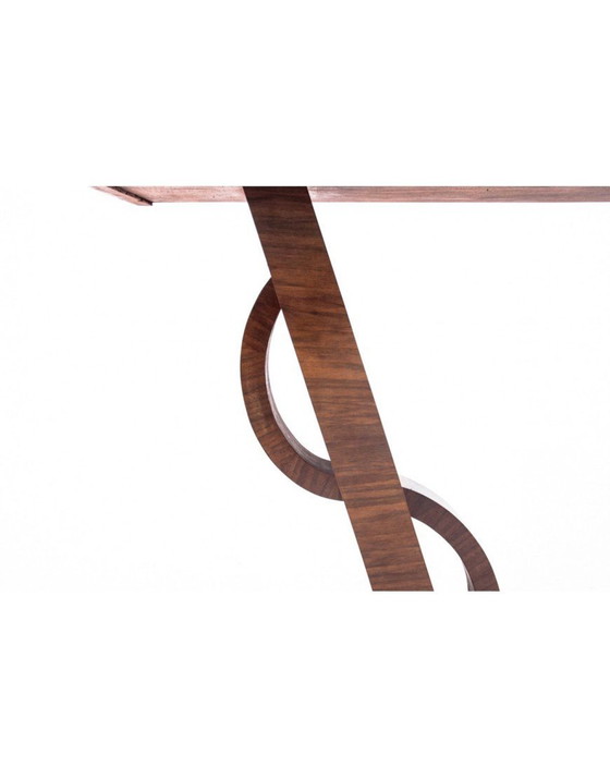 Image 1 of Art Deco walnut wooden console, Poland, 1940s.