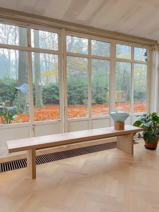 2x dining bench in oak