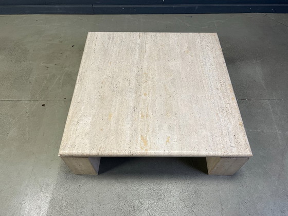 Image 1 of Square Italian travertine coffee table, 1970s 