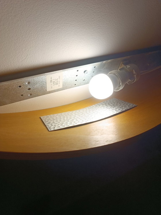 Image 1 of Grandes appliques bois laiton par Declic France 1980s