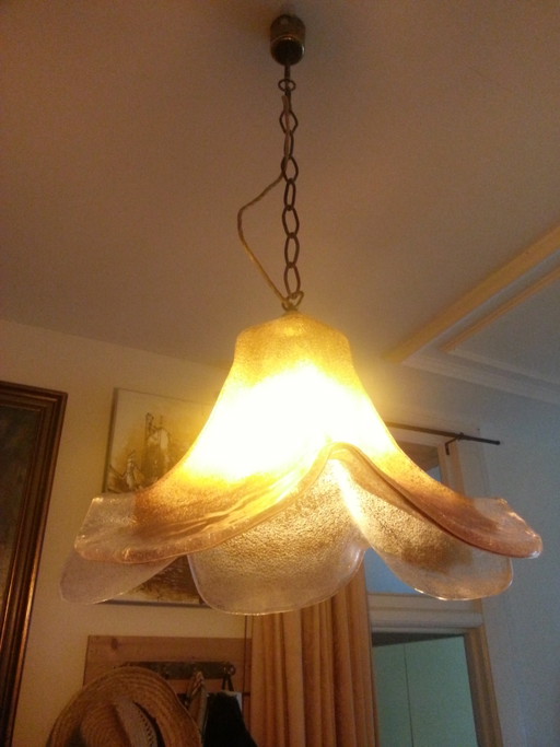 Lampadario Murano Venini Design Luciano Vistosi Mazzega – hanglampen, Glass, Brass (photo 2 of 12)