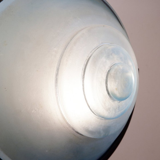 Image 1 of Stehleuchte "Scheibe" aus Metall und sandgestrahltem Glas