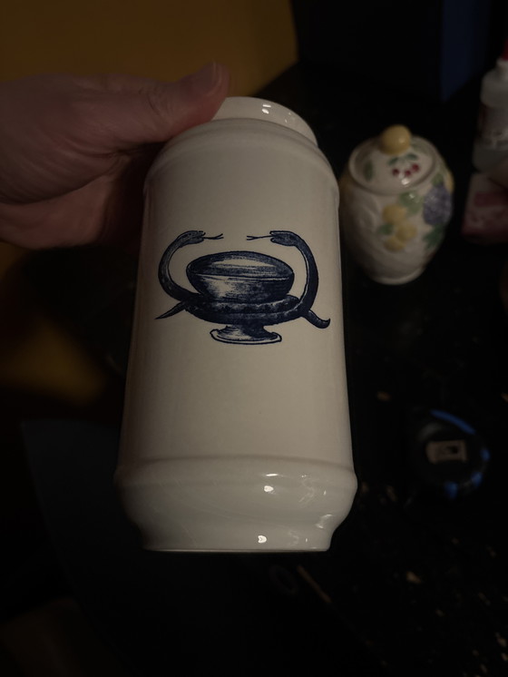 Image 1 of Vintage InterPharm Apothekerspot – Blu/Wit Keramiek – Unicum PR-1