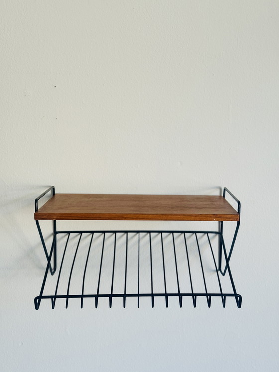 Image 1 of Vintage string wall rack 1960s/70s - wood & metal