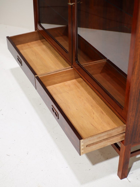 Vitrinekast Brouer Palissander Deens Vintage 1960s – Brouer Møbelfabrik, Vitrinekasten, Glass, Wood (photo 6 of 15)