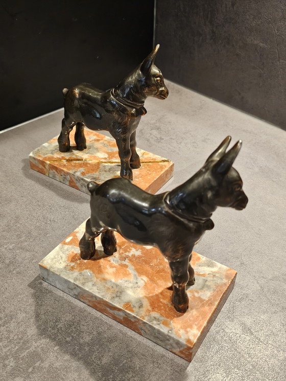 Image 1 of Set of art deco bookends/figurines of lambs