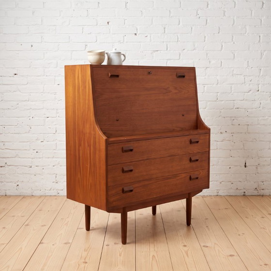 Teak secretary cabinet by Børge Mogensen with desk and drawers, Wood, Brown, Mid Century Modern (photo 2 of 6)