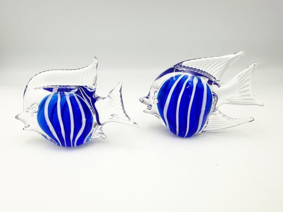 Image 1 of Juego de 3 peces de vidrio soplado a mano