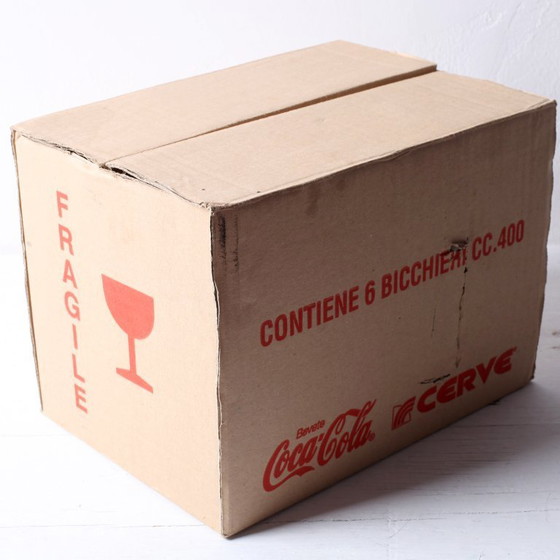 Set van 6 vintage rode Always Coca-Cola drinkglazen / Cerve / Italië / jaren 90 – Glazen & Karaffen, Glass (photo 14 of 14)