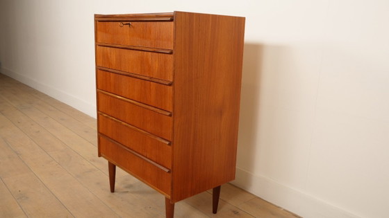 Image 1 of Vintage Deense ladekast | Teak | 6 lades | 100 cm