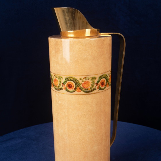 Termos Aldo Tura Mod. 1157D in pergamena di capra con fregio decorativo, 1970 – Carrelli bar, Leather (photo 10 of 21)