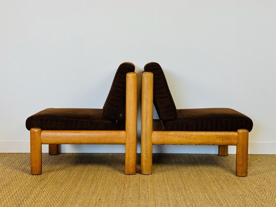 Image 1 of Ensemble de Salon modulable Vintage en Chêne et Velours Côtelé, 1960s, Set de 5