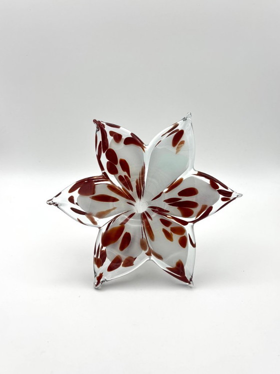 Image 1 of Paar handgefertigte Glasblumen aus Italien, nach venezianischer Murano-Tradition, Maße 15 x 15 x 9 cm