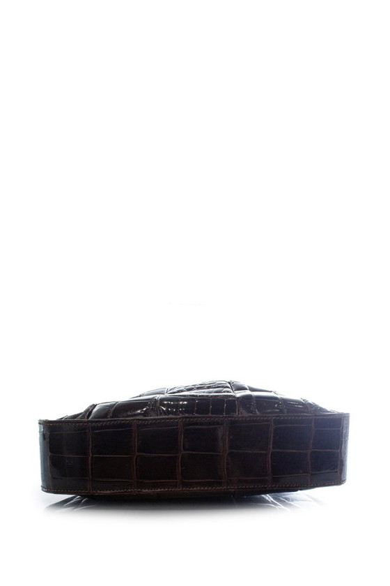 Lancel, Brown Glazed Crocodile Leather Shoulder Bag – Bucket bags, Exotic (photo 5 of 8)