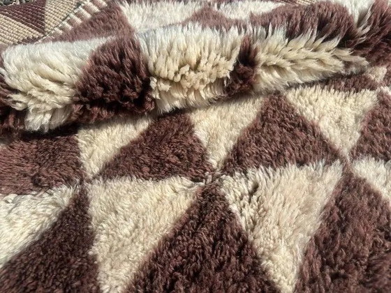 Tappeto berbero marocchino molto grande crema e bordeaux 450x300 cm con motivo triangolare. – Tappeti, Lana (photo 7 of 11)
