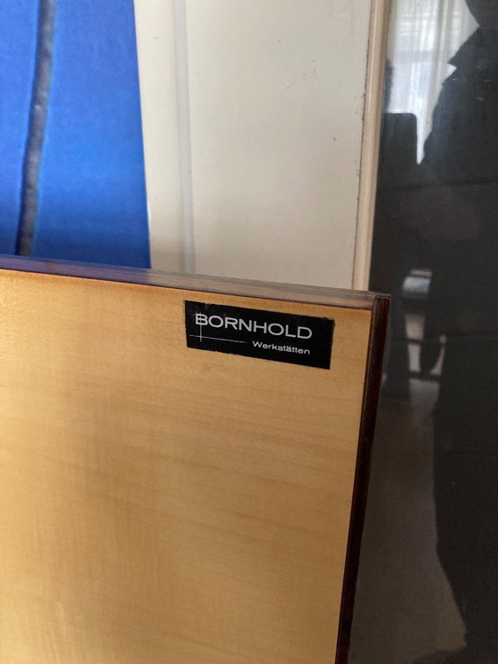 Image 1 of Armario de pared de madera de palisandro con base de acero de Bornhold.