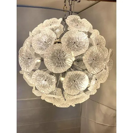 Image 1 of Italian Floral Murano Glass Sputnik Chandelier by Simoeng