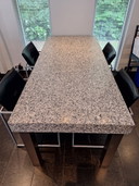 Dining table granite with stainless steel legs