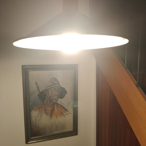 Lampada a sospensione in smalto marrone in stile danese degli anni '70