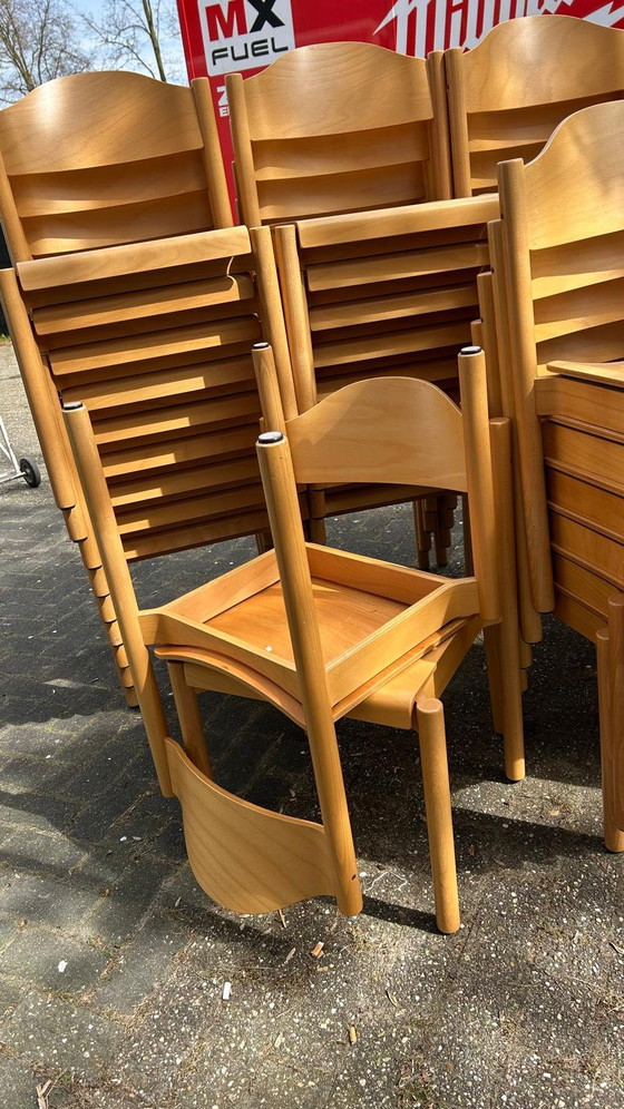 Image 1 of Lotto di 50 sedie impilabili vintage in compensato anni '80