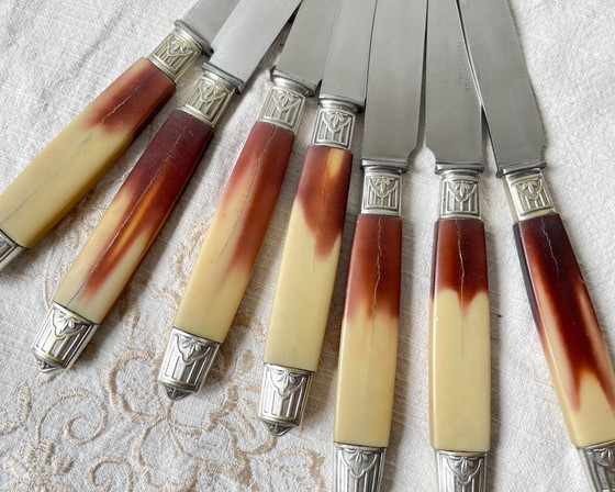 12 coltelli vintage Pradel in bachelite e acciaio inossidabile – Accessori da tavola (photo 10 of 13)